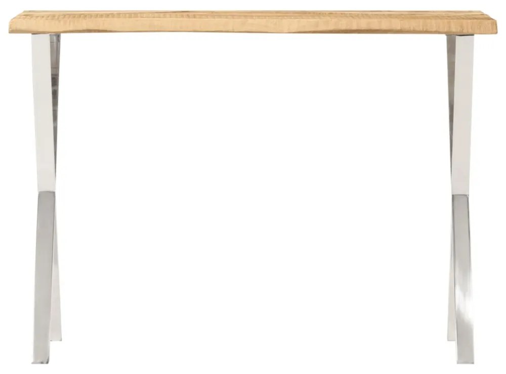 tömör mangófa konzolasztal természetes éllel 105 x 33 x 76 cm