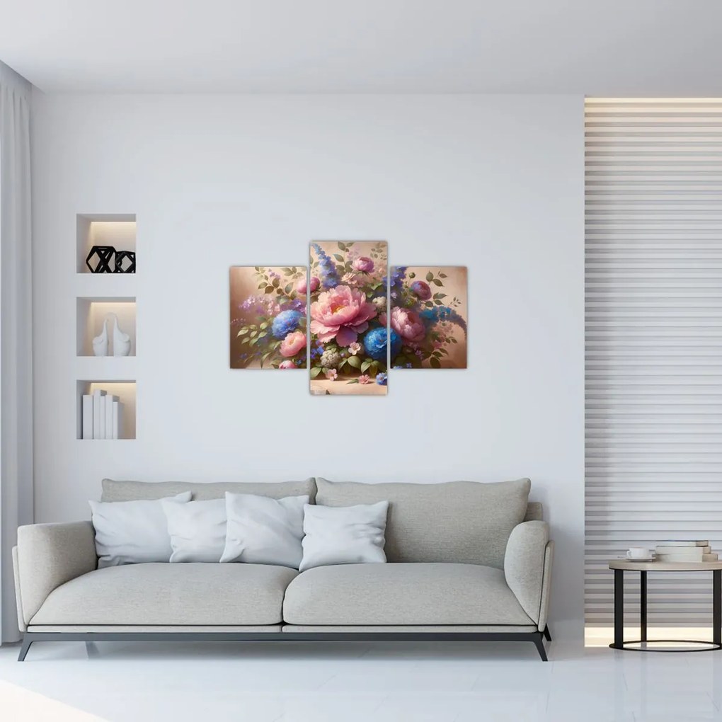 Kép - Asztal tele virágokkal (90x60 cm)