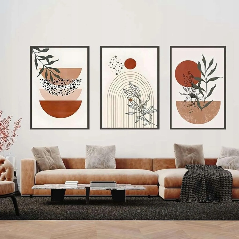 Poszter 50x70cm növénymintás dekoráció keret nélkül 3db