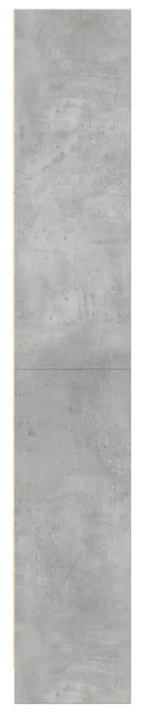 betonszürke szerelt fa könyvespolc 60 x 24 x 143 cm