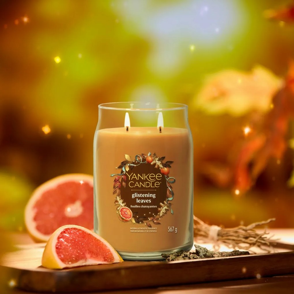 Yankee Candle Illatos gyertya, nagy SignatureGlistening Leaves, 567 g, L