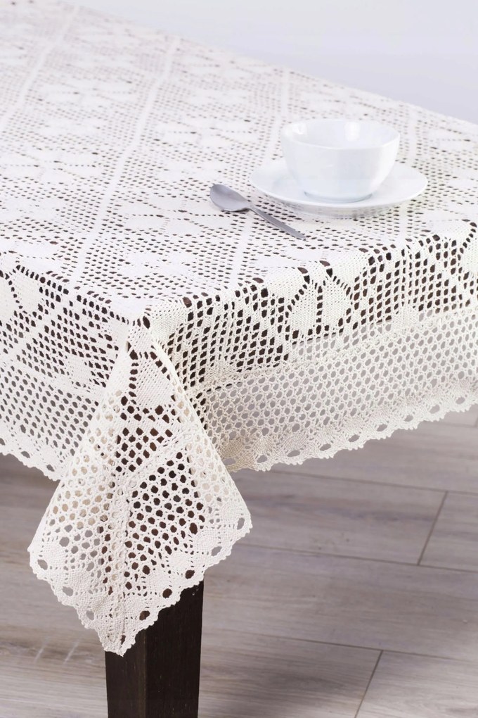 Pamut abrosz horgolt 559 kerek 160cm ekrü