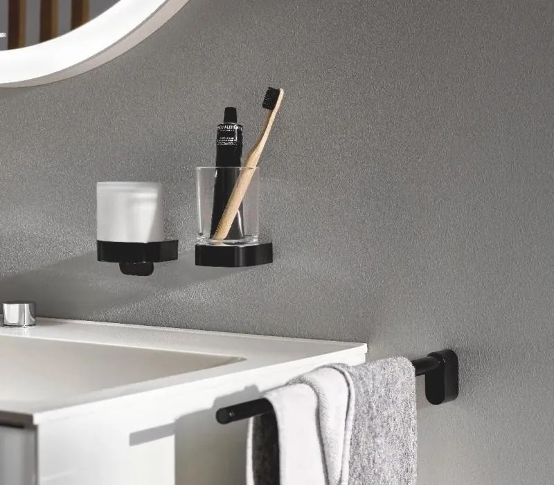 AREZZO design NORO üveg tartó pohár, fekete