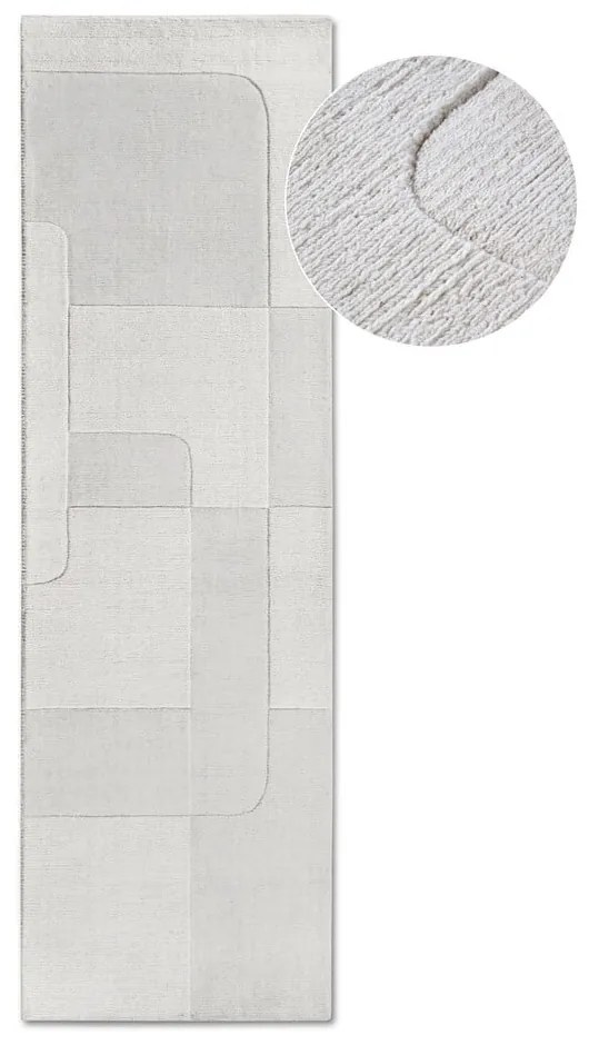 Krémszínű kézi szövésű gyapjú futószőnyeg 80x250 cm Charlotte – Villeroy&amp;Boch