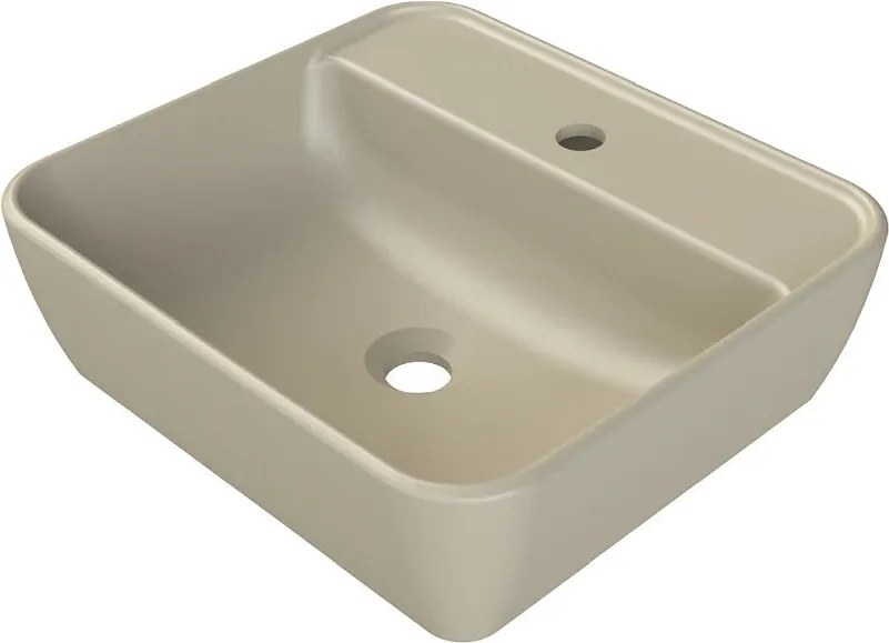 CeraStyle ONE - PULTRA ültethető - Top Counter mosdó - MATT BÉZS - csaplyukas - 55x45cm