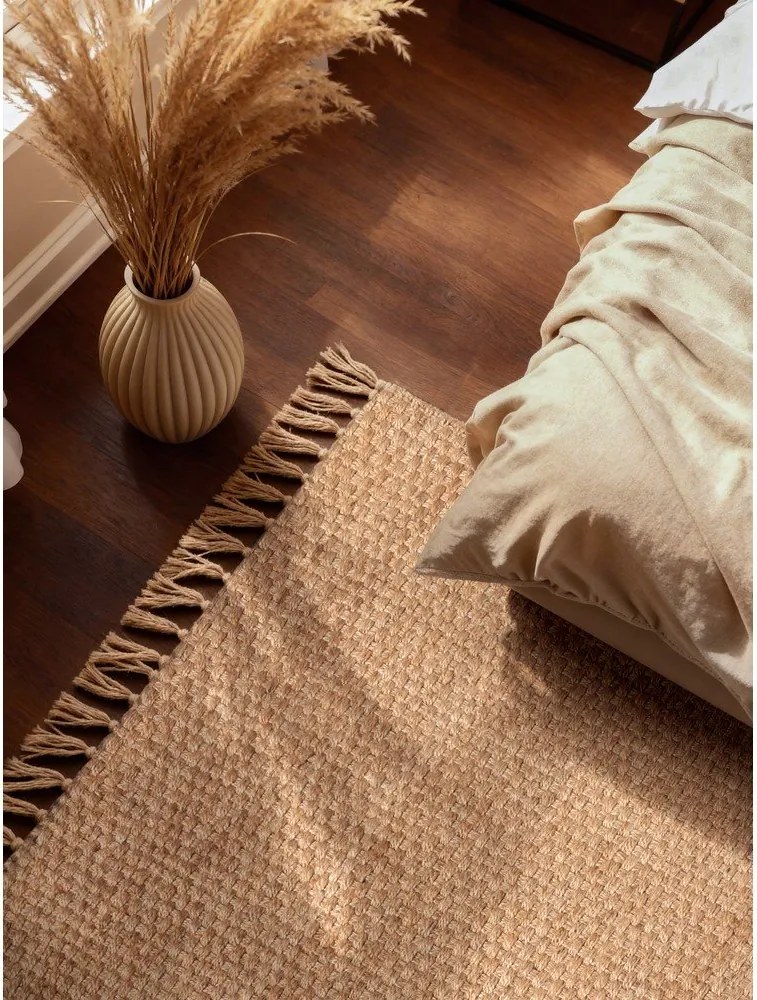 Natúr színű kétoldalas-kézi szövésű juta szőnyeg 160x230 cm Fjord – Hanse Home