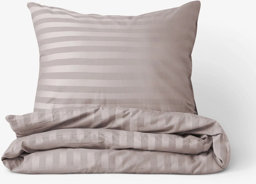 Goldea damaszt ágyneműhuzat - szürkésbarna csíkos 220 x 200 és 2db 70 x 90 cm