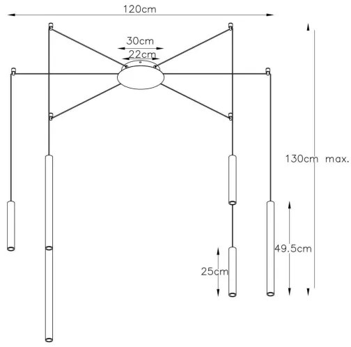 Lucide 74403/06/30 - LED Dimmelhető csillár zsinóron LORENZ 6xLED/4W/230V pók
