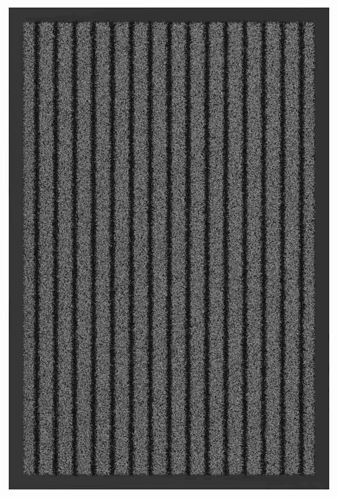 Ajtószőnyeg Fekete és Szürke 40 x 60 cm Polipropilén és PVC