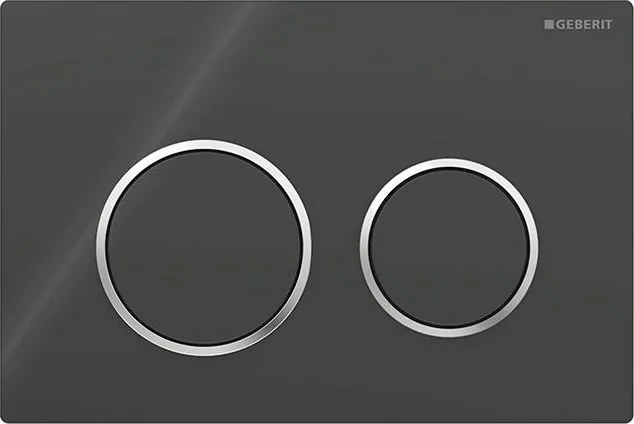 Geberit 115.085.KM.1 - Öblítő nyomólap Omega20 21,2x14,2 cm fekete/fényes króm