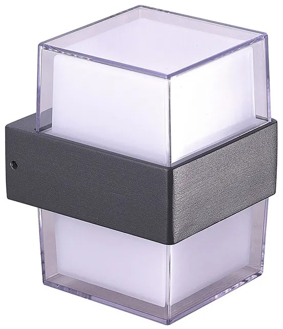 AZZARDO 4507 LARS SQUARE Modern Kültéri Fali Lámpa Szürke LED IP44