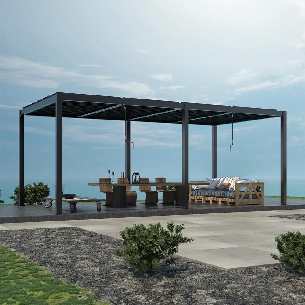 Alumínium bioklimatikus pergola lamellákkal 6 x 4 M