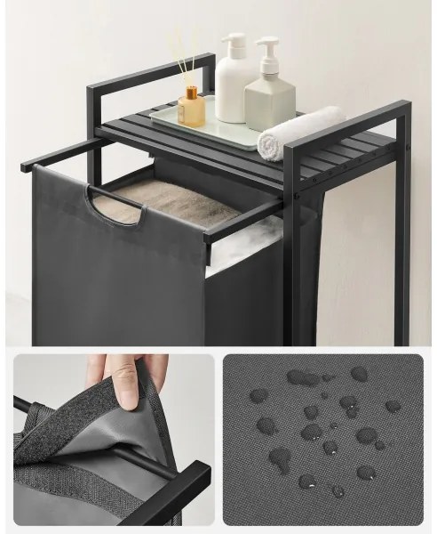 REX mosókosár fekete/szürke