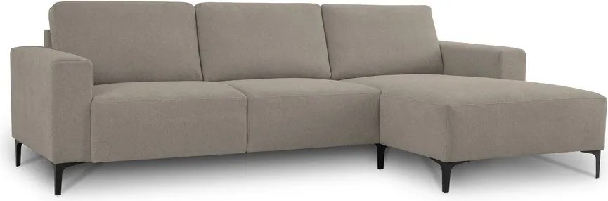 Világosbarna zsenília sarokkanapé (jobb oldali-heverő résszel) Fabian – Scandic