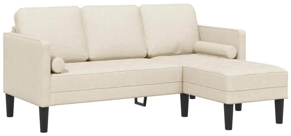 3-Fős L-alakú Kanapé Vászon 160 cm