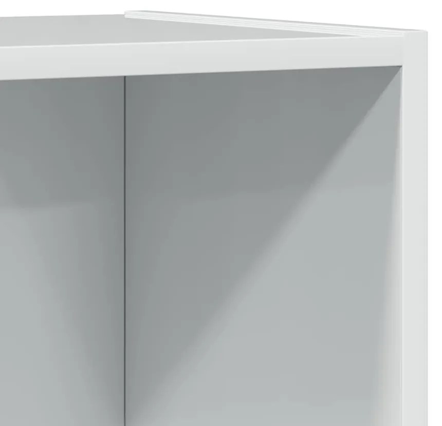 magasfényű fehér szerelt fa könyvespolc 60 x 24 x 143 cm