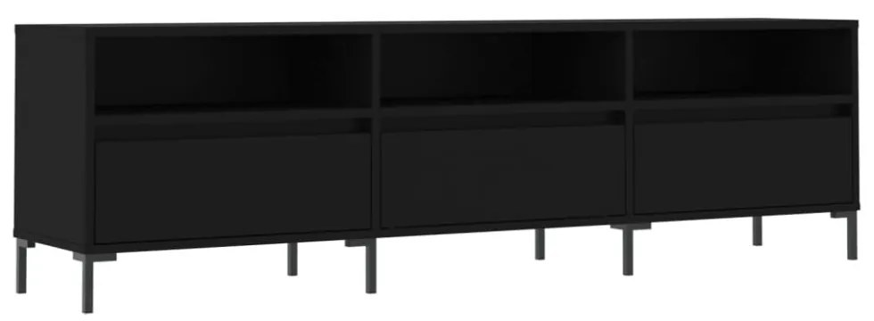 fekete szerelt fa TV-szekrény 150 x 30 x 44,5 cm