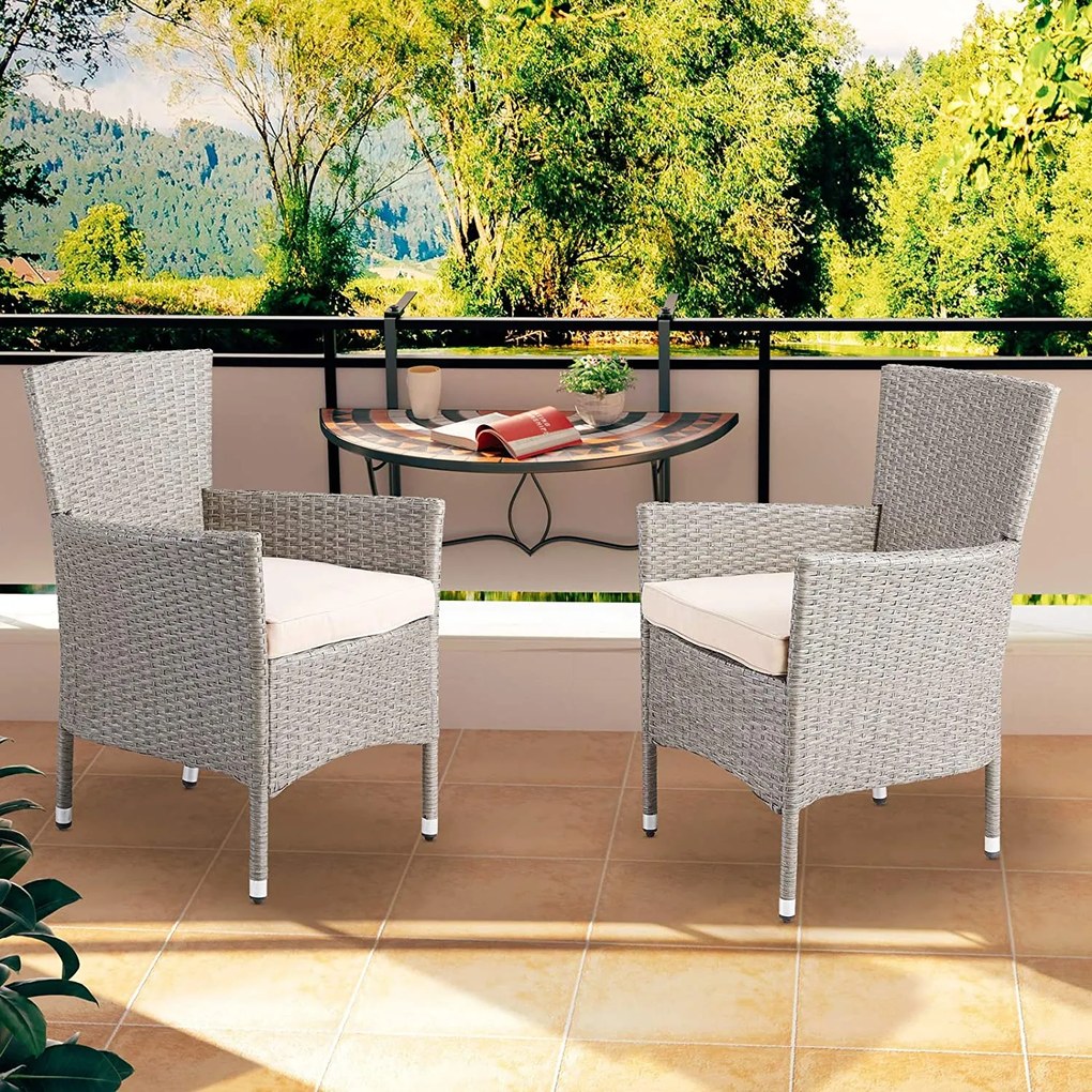 Casaria® Rattan fotel 2 db - krém