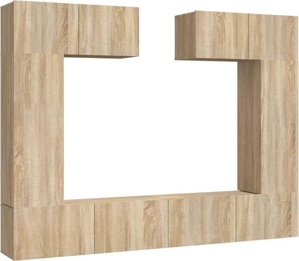 vidaXL 6 részes sonoma tölgy színű szerelt fa TV-szekrényszett