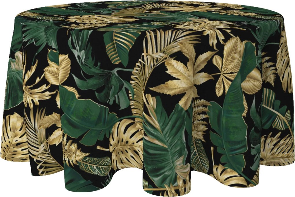 Abrosz Kerek Dekorációs Asztalra 140 CM Foltálló Kör Levél Minta 100