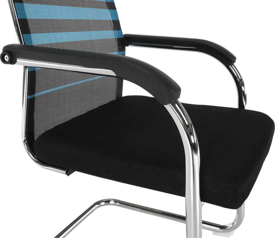 Tárgyalószék, kék/fekete, szövet, ESIN