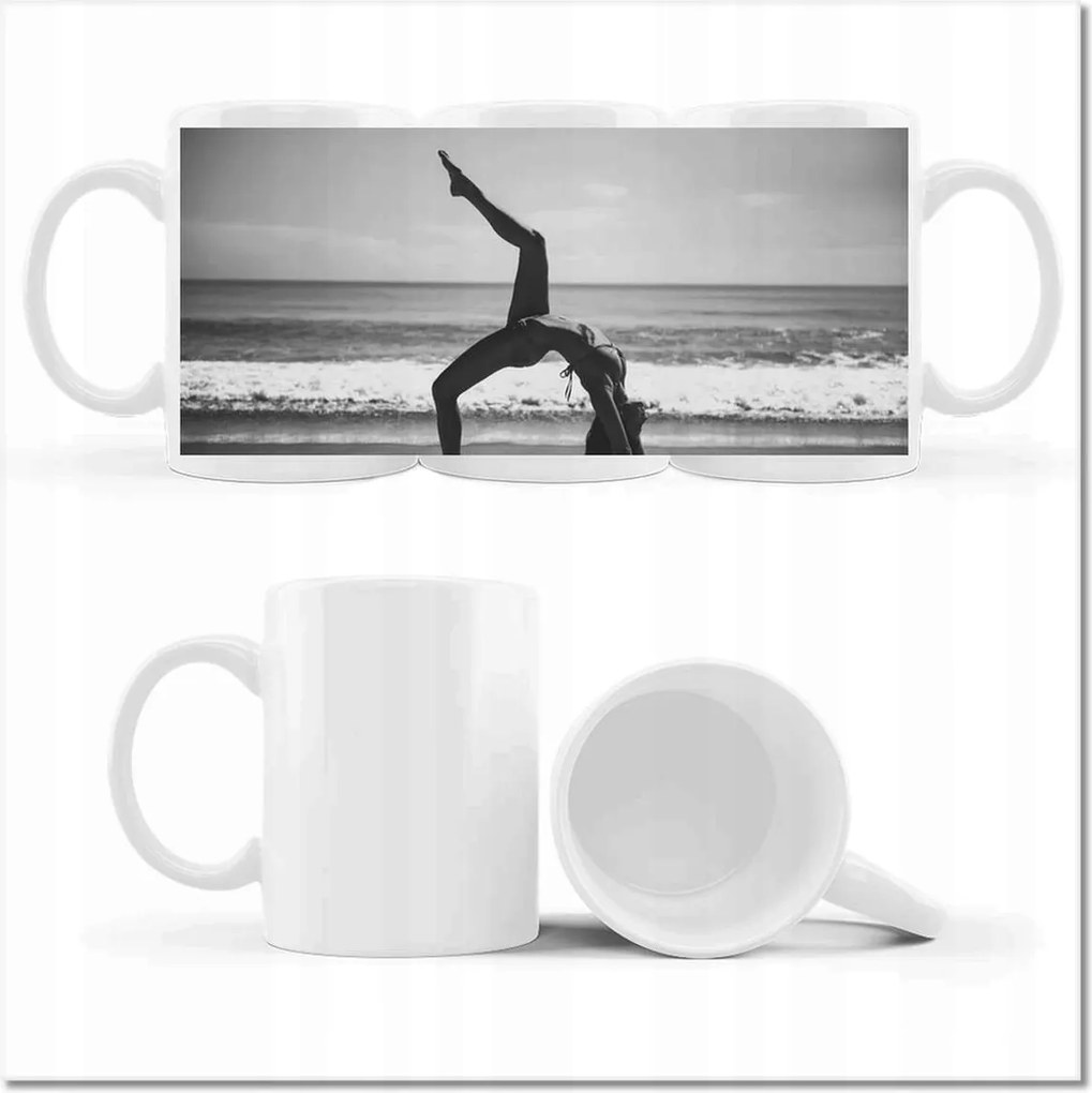 Nyomott mintás bögre Gimnasztika a tengerparton