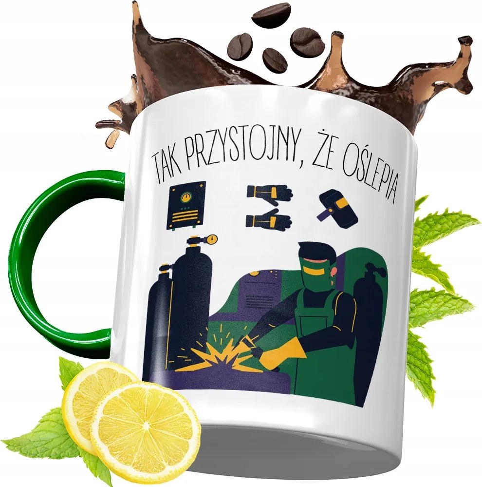 Zöld Bögre Hegesztőnek Születésnapra Ajándék fényképes nyomtatással