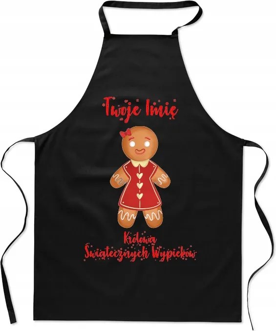 Karácsonyi konyhai kötény Az Ön neve A karácsonyi sütemények királynője