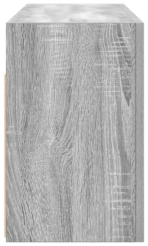 szürke sonoma szerelt fa fali fürdőszobaszekrény 80x25x40 cm