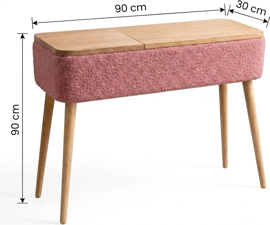 Sole komód, rózsaszín, 90 cm