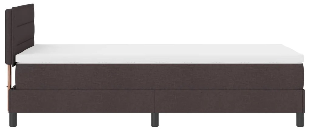 Boxspring Ágy Mattal & LED Sötétbarna 100x200 cm Szövet