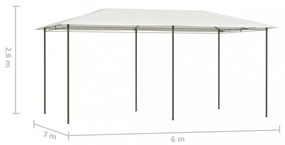 krémszínű pavilon 2,98 x 5,3 x 2,59 m 160 g/m²