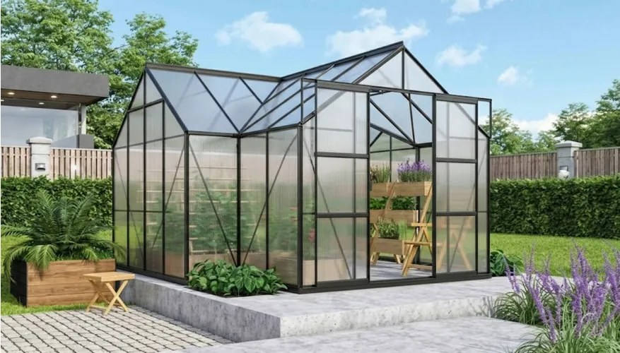 üvegház VITAVIA SIRIUS PC 6 mm fekete színű LG633