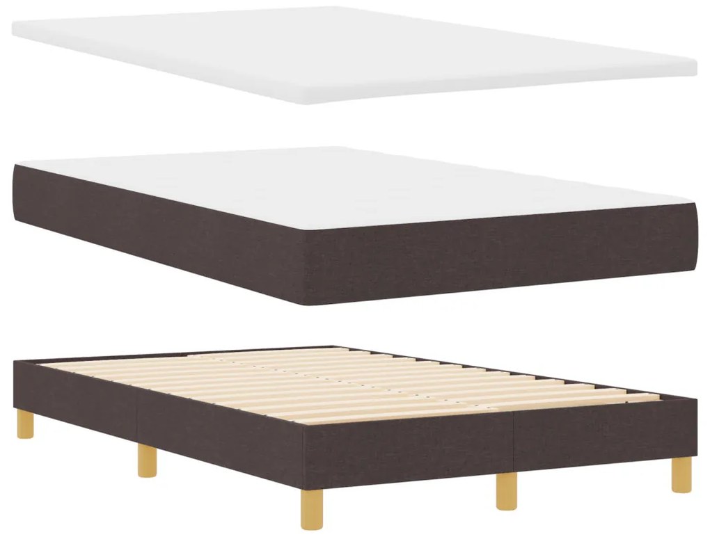 Box Spring Ágy Matraccal & LED Sötétbarna 120x200 cm Szövet