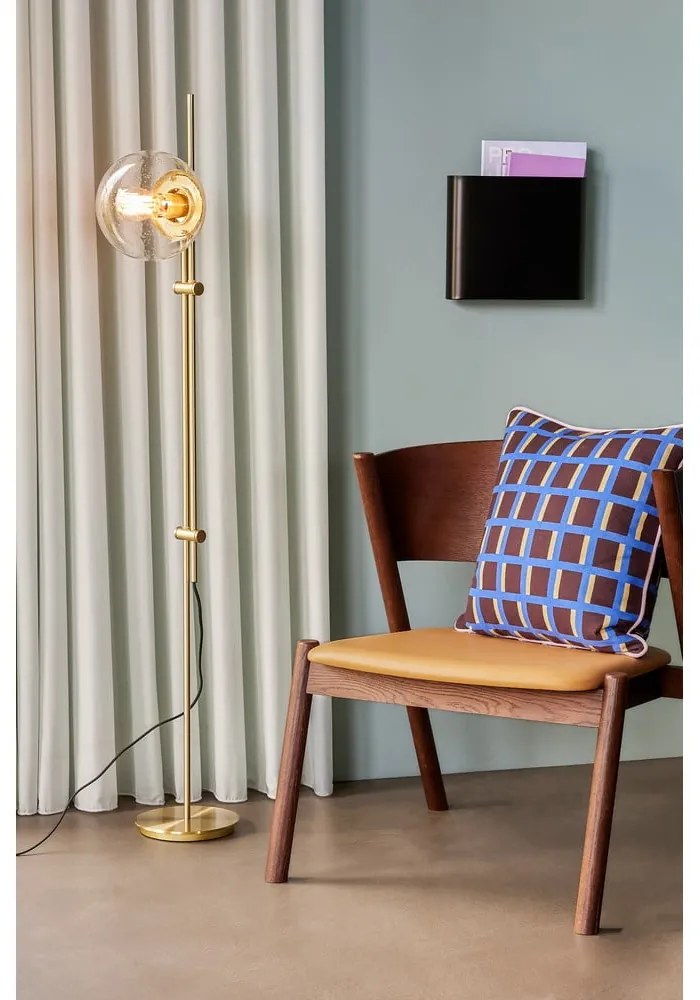 Sárgaréz színű állólámpa üveg búrával (magasság 147 cm) Bubble – Hübsch