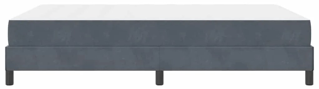 Boxspring ágy matraccal Sötétszürke 140 x 200 cm Bársony