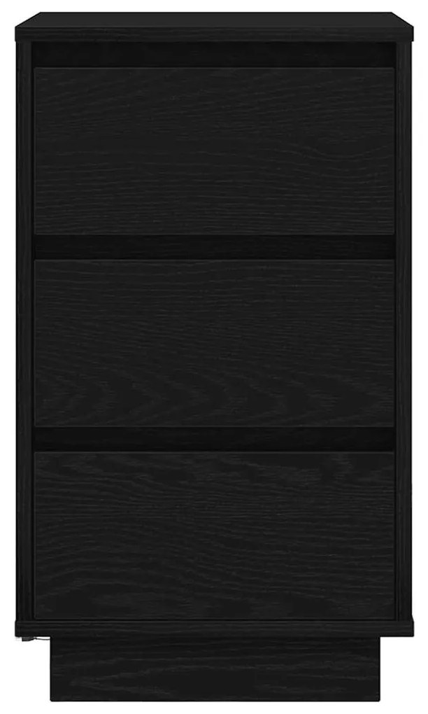 fekete éjjeliszekrény LED-világítással 38x34x65 cm