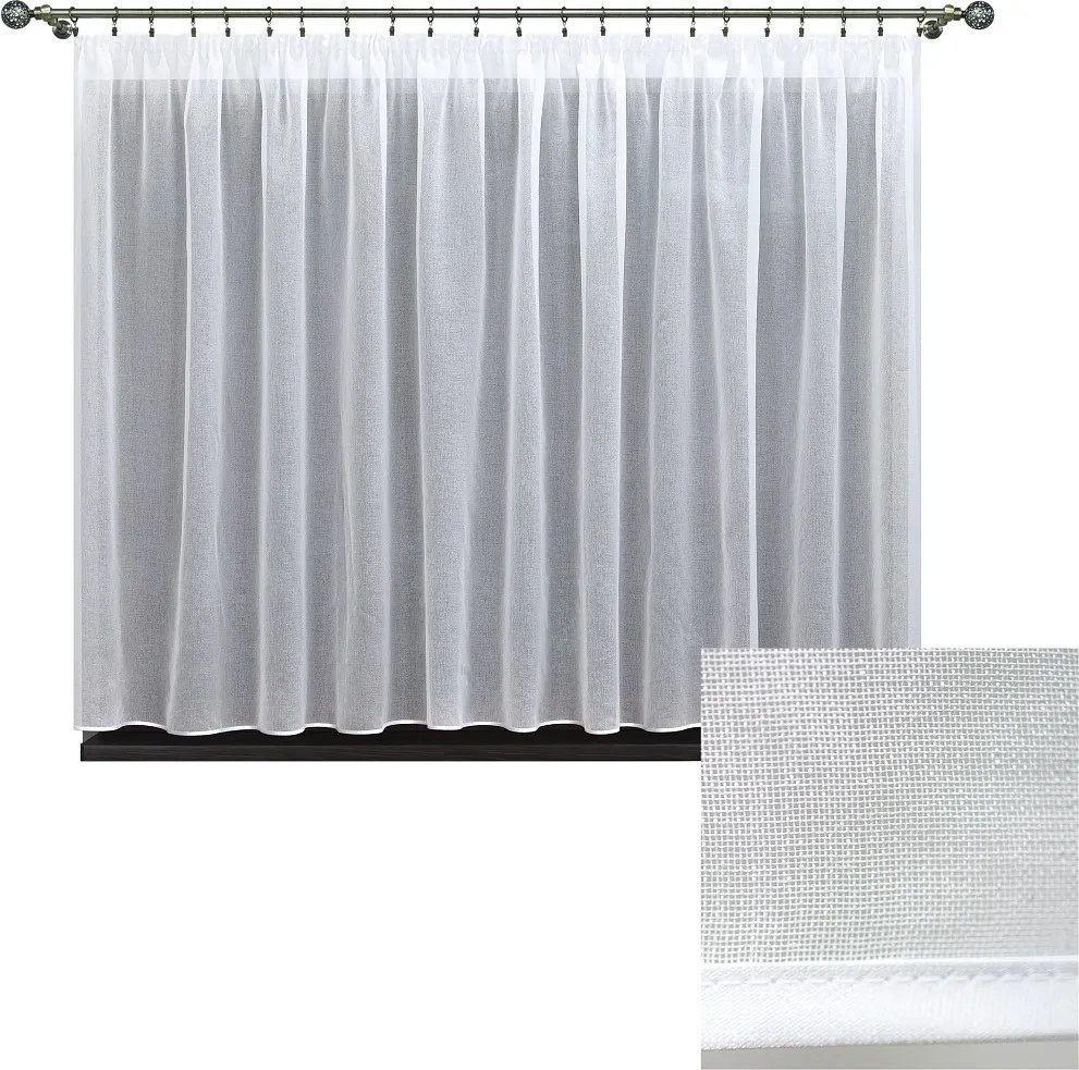 Függöny batiszt kész szegéllyel 300x150 cm fehér