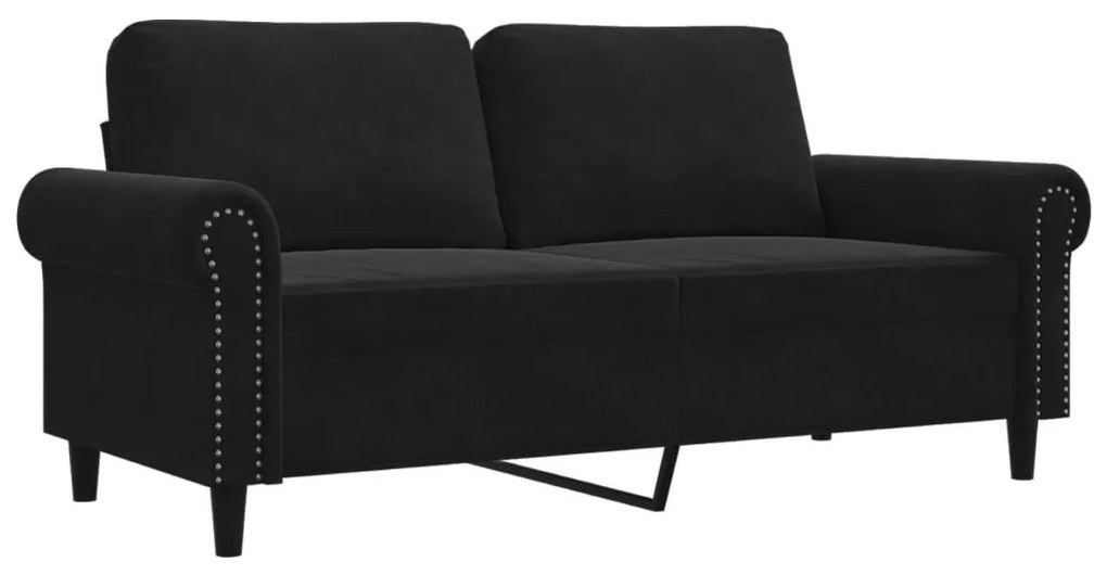vidaXL kétszemélyes fekete bársony kanapé 140 cm