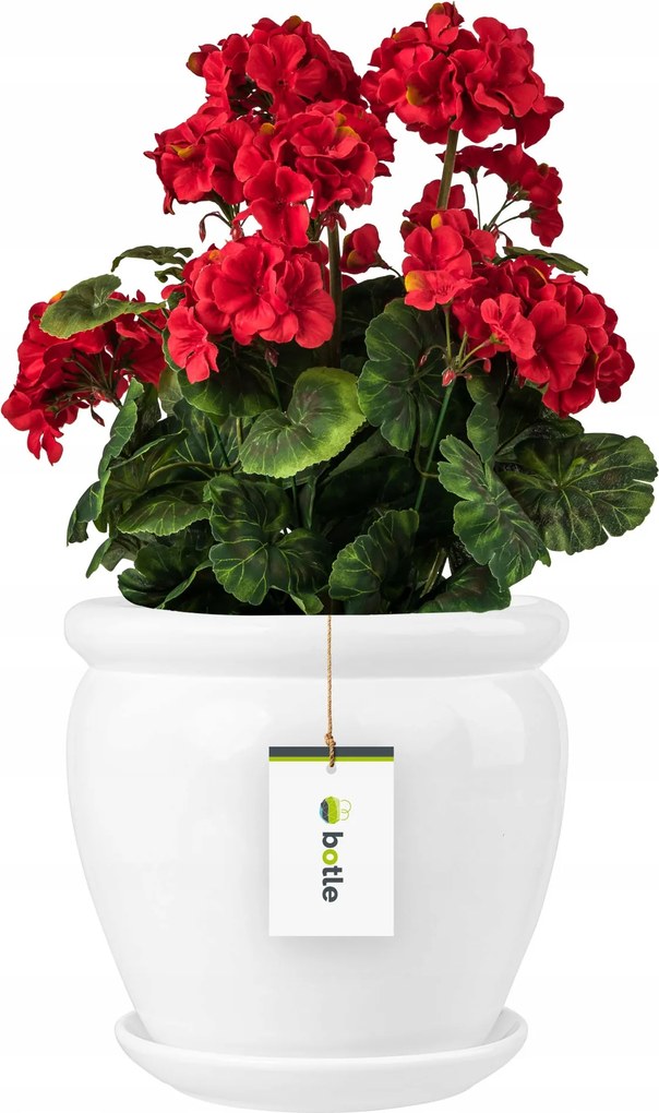 Kerámia kaspó nagy ø28cm, állvánnyal Fehér