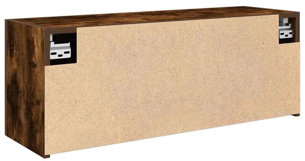 füstös tölgyszínű szerelt fa fali fürdőszobaszekrény 80x25x30cm