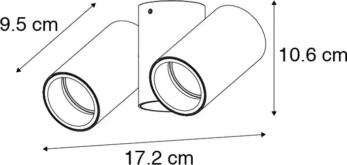 Okos spotlámpa sárgaréz 2-lámpás állítható 2 Wifi GU10 50mm-rel - Michael