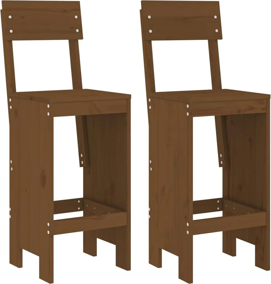 vidaXL 2 db mézbarna tömör fenyőfa ülőke 40x48,5x115,5 cm