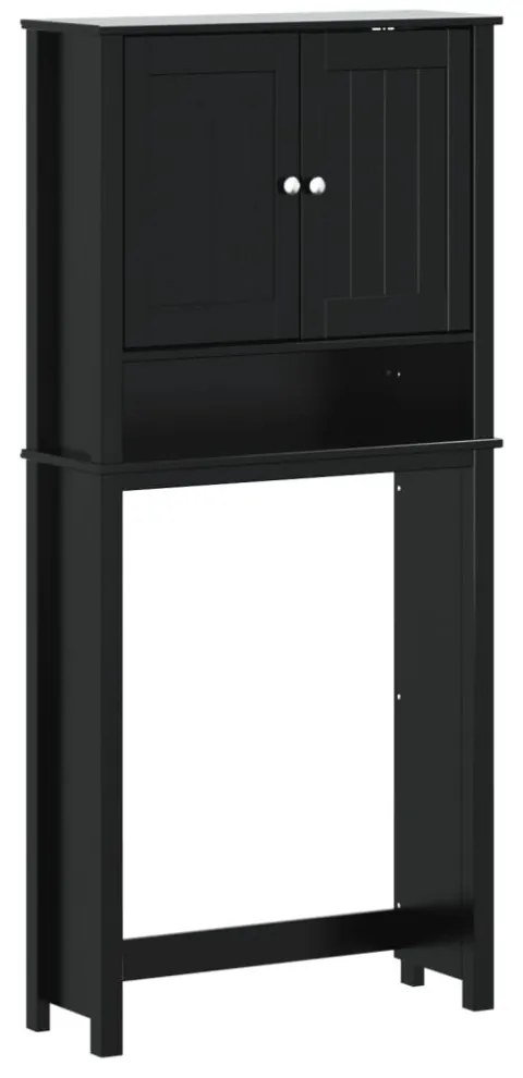BERG fekete tömör fa mosógépszekrény 76 x 27 x 164,5 cm