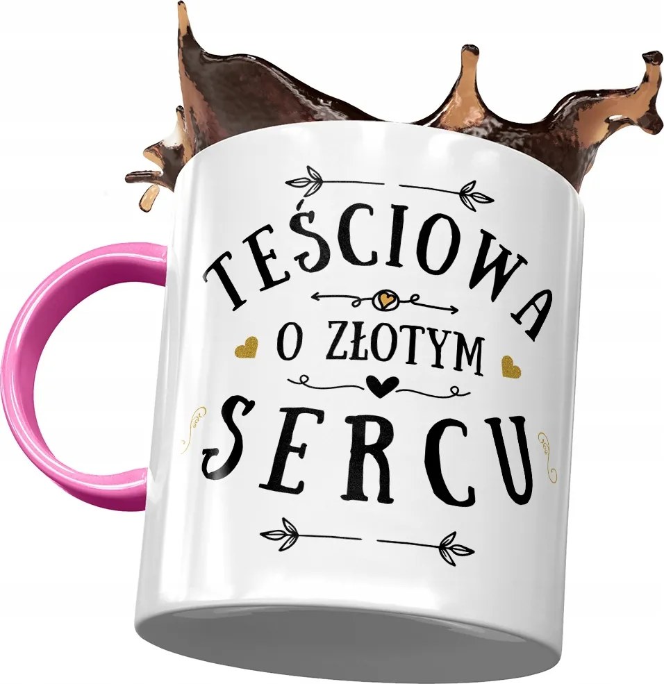 Rózsaszín bögre anyósnak, fényképes nyomott mintás ajándék