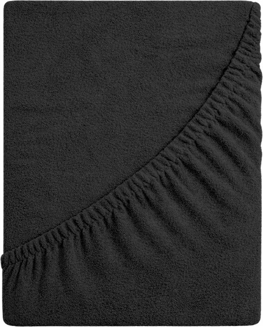 Frottír Lepedő Gumis 220x200 Vastag DeLux 190g Fekete