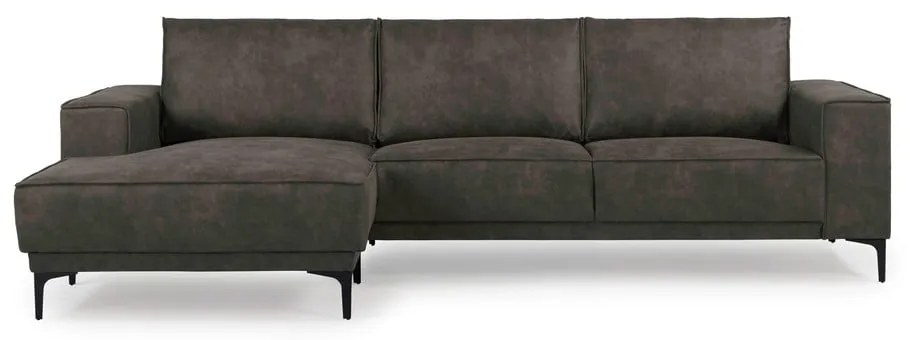 Antracitszürke bőrutánzat sarokkanapé (bal oldali) Copenhagen – Scandic