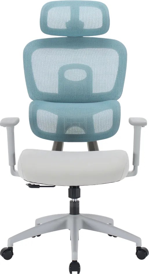 Irodai szék, neomint/világosszürke/szürke, teherbírás 150 kg, ERMEN