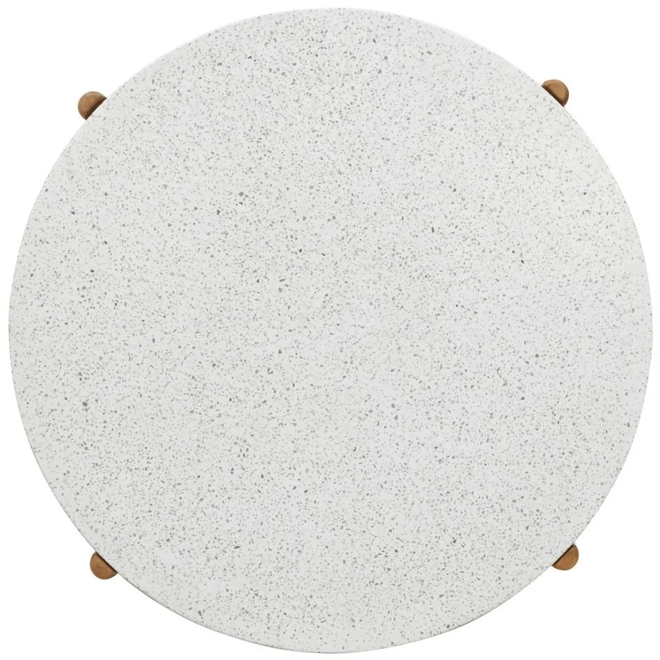 Terracina dohányzóasztal akác/terazzo, natúr ø84,5x38,5 cm