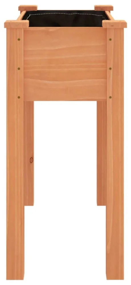 barna tömör fenyőfa kerti ültetőláda béléssel 71 x 37 x 76 cm